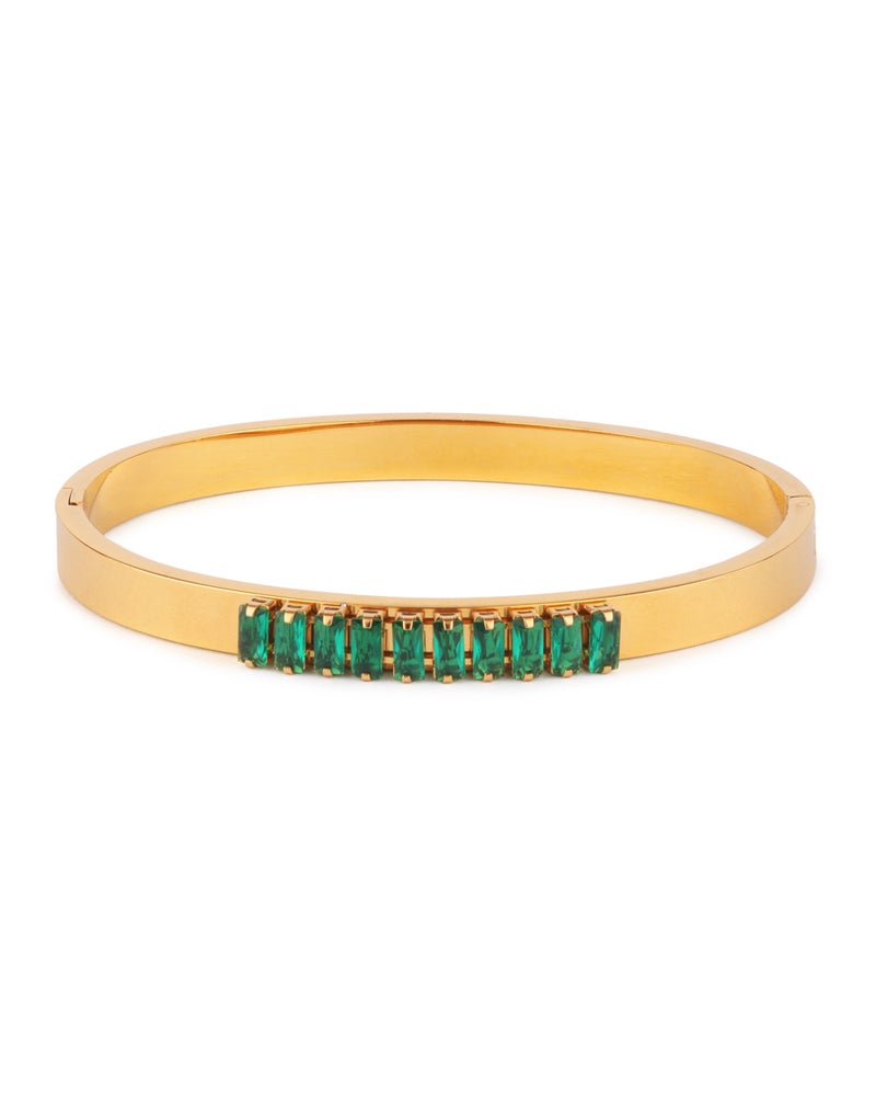 TAAHIRA Green Stone Baguette Bracelet - Image 1